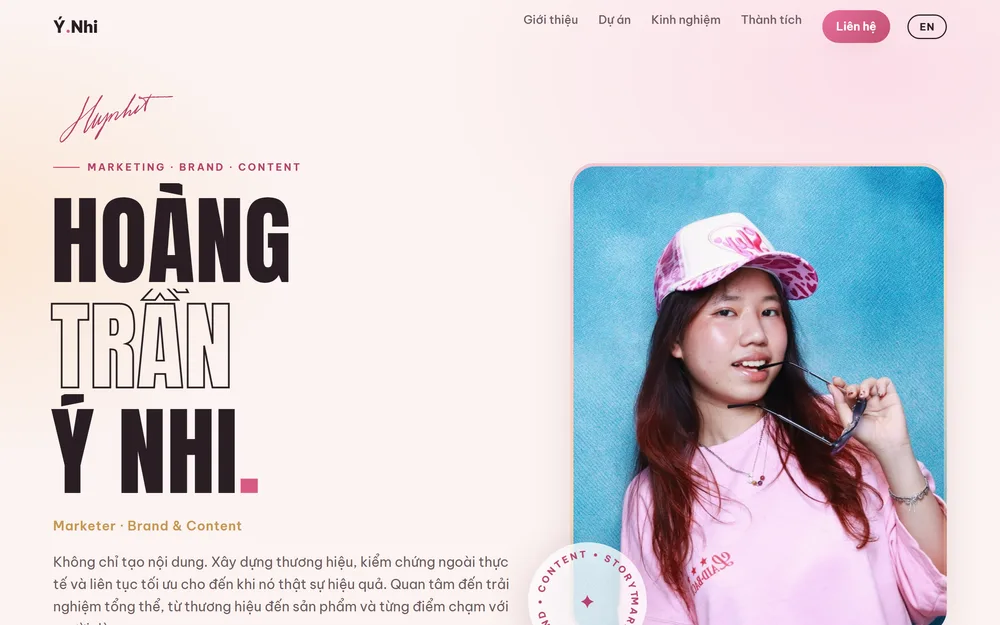 Website Ý Nhi Portfolio